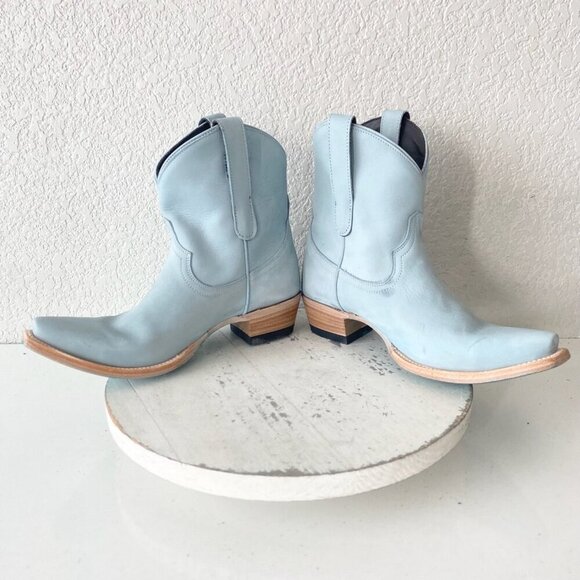 Lane EMMA JANE Womens Cowboy Bootie 6.5 Western Blue Cowgirl Short Ankle Boots - Picture 7 of 11
